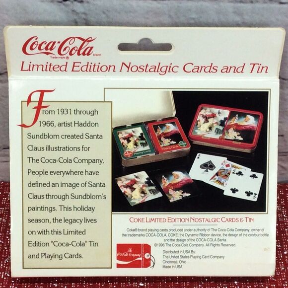 Vtg Coca-Cola Santa Claus Playing Cards in Tins Sealed Decks Nostalgia Christmas - Picture 8 of 12